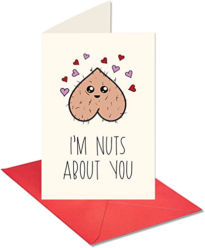 Funny Valentine's Day Card - I'm Nuts About You - 5.3" x 8"