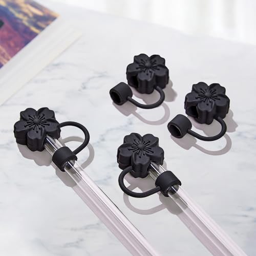 Silicone Straw Cover Caps for Stanley Cup - 4 Pack with Charms
