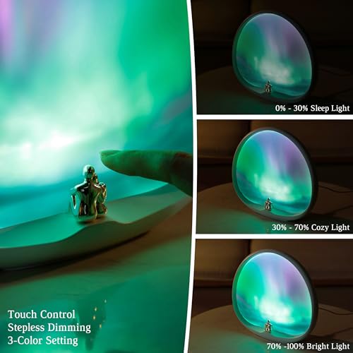 Aurora Light Night Lamp for Wedding Anniversary Valentine Christmas - Dimmable Touch Sensor