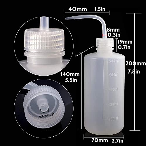 500ml Tattoo Wash Bottle Set - 2 Pack Squeeze Bottles, White