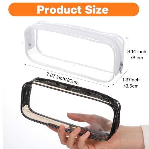 Clear Makeup Brush Bag 2-Pack - Portable PVC Travel Cosmetic Pouch