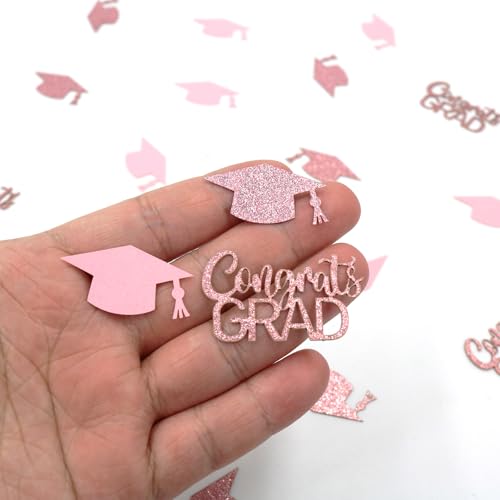 200PC Rose Gold Graduation Confetti - Class of 2026 Table Decorations