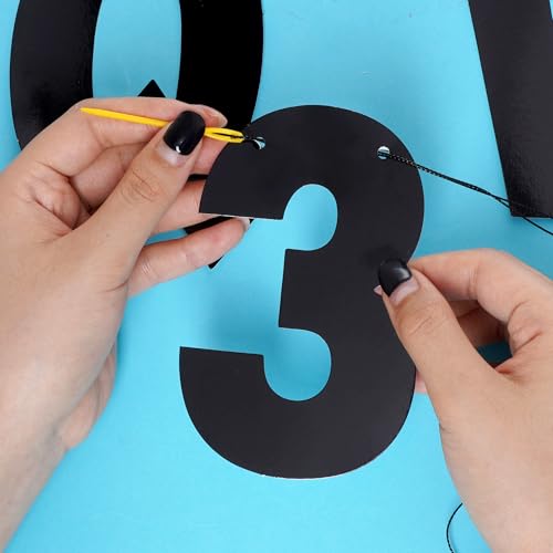 Mifengda Bright Black DIY Banner Kit with Letters - Customizable Party Decorations