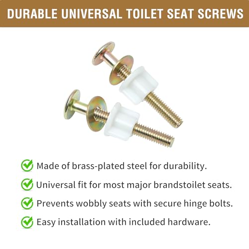 Toilet Seat Installation Kit with Metal Screws & Plastic Nuts