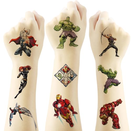 Avengers Temporary Tattoos for Kids 20 Sheets Waterproof Party Favors