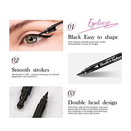 LAMUSELAND Double-Ended Eyeliner Stamp Waterproof Liquid Pen C Plum Blossom