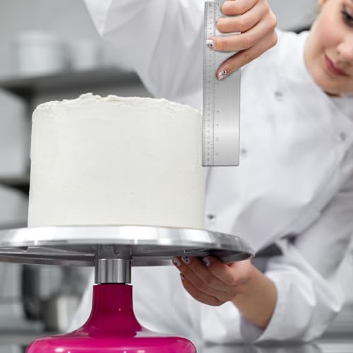 NQEUEPN 12 Inch Metal Cake Scraper and Stainless Steel Edge Smoother