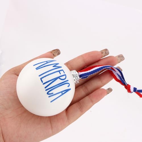 12PCS Red White Blue Patriotic Ball Ornaments for 4th of July