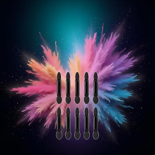Sluswallow 10Pcs Double-Sided Sponge Eyeshadow Brushes Mini Travel Sticks