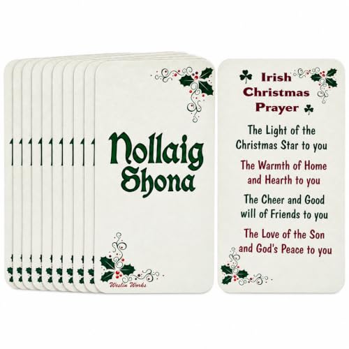 Irish Christmas Holy Cards Bulk Set - Nollaig Shona Prayer & Irish Greeting