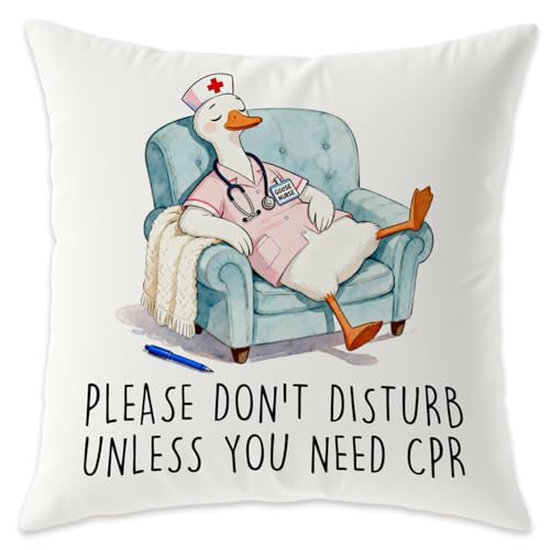 Funny Goose Nurse Pillow Cover 18x18 - Nurse Appreciation Gift
