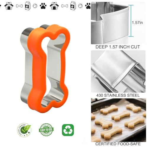 9-Piece Dog Cookie Cutter Set with Safe Stainless Steel Handles