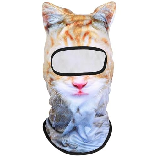 3D Cat Ski Mask Balaclava with Ears - Cat Shiesty Face Cover for Skiing, Music Festivals, Cycling, Halloween Parties