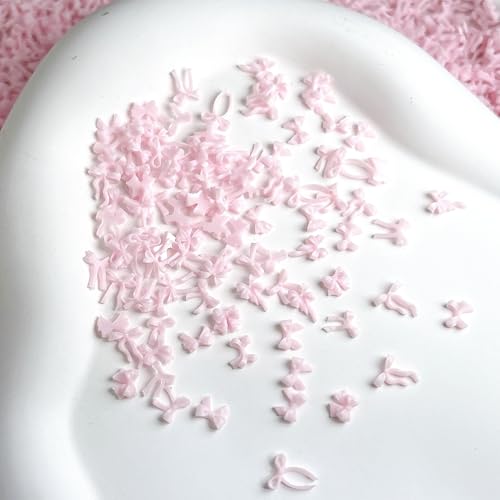 Quezadyl 300Pcs Pink Kawaii Bow Nail Art Charms 3D Resin Ribbon Bowknot Gems