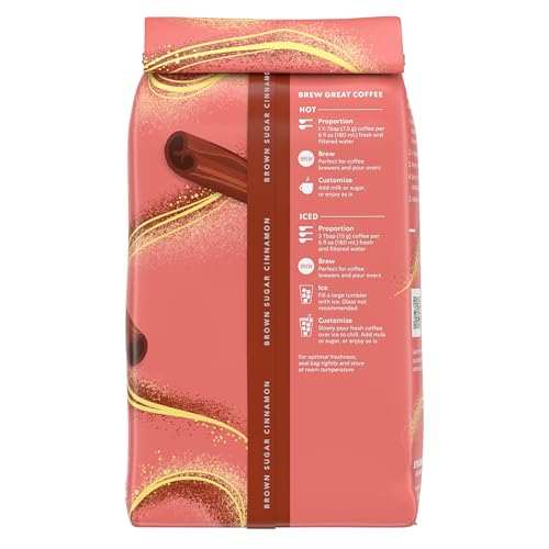 Starbucks Brown Sugar Cinnamon, Hot or Iced Coffee, Flavored Ground Coffee, 11 oz