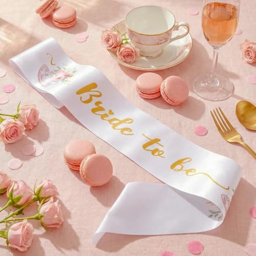 Tea Party Bride To Be Sash - Floral Satin Bachelorette Decor