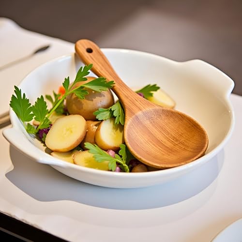 7-Inch Natural Wooden Rice Spoon - Non-Stick Serving Paddle