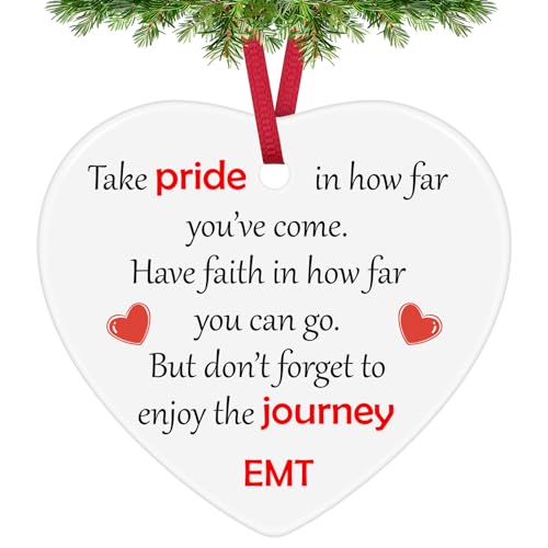 Dabihu EMT Ceramic Heart Ornament – Paramedic & Doctor Christmas Gift