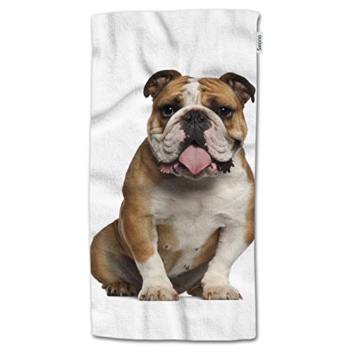 HGOD Bulldog Cotton Bath Towel - Soft 15x30" Funny Design