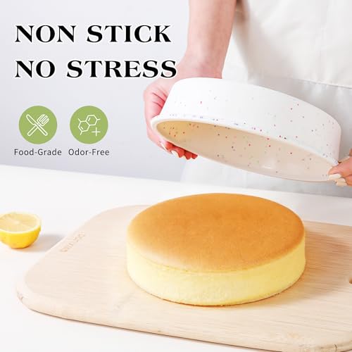 AOTASO 6 Inch Silicone Round Cake Pans, Nonstick Baking Mold Set of 3