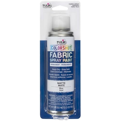 Tulip ColorShot Instant Fabric Spray Paint, Permanent Blue Fabric Dye, 3oz