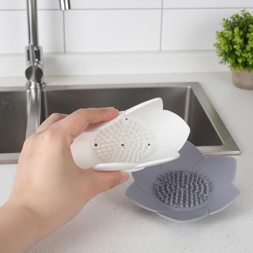 2-Pack Silicone Shower Steamer Holder & Self-Draining Soap Dish Tray