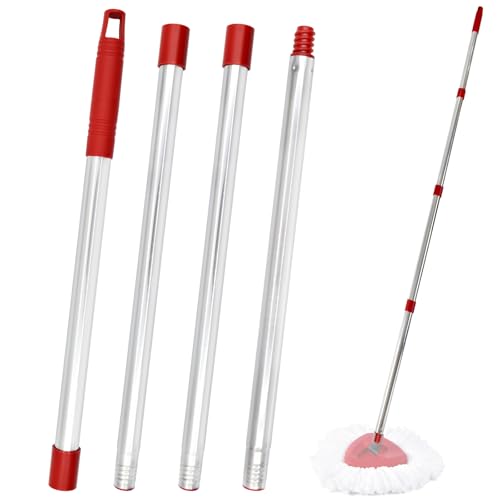 4-Section Stainless Steel Spin Mop Handle Replacement (30 to 58 Inch)