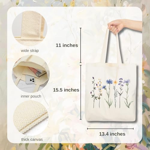Aesthetic Cotton Canvas Tote Bag for Women - Reusable & Stylish