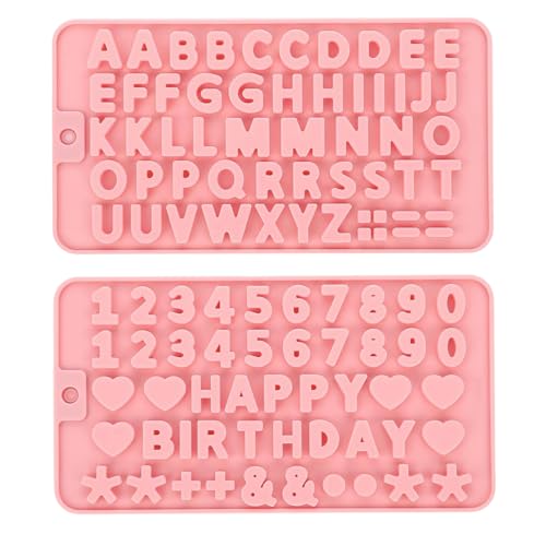 Silicone Number & Letter Candy Molds - 2-Piece Set for Cakes