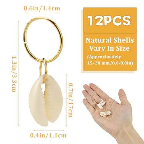 12 PCS Seashell Dreadlock Hair Accessories Boho Shell Hair Charms