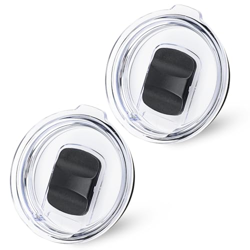 20 oz Tumbler Lid for Yeti, 2 Pcs Magnetic Replacement Lids for Yeti Rambler 20 oz Tumbler, 10/24 oz Mug and 10 oz Lowball, Travel Spill Proof Cup Lids Covers with Magnetic Slider Switch, BPA Free