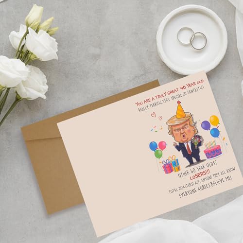 Hilarious 40th Birthday Card for Men & Women - Witty Humor