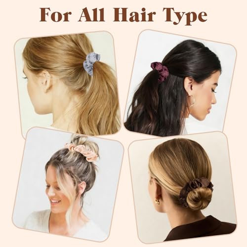12-Piece Satin Silk Hair Scrunchies Soft Elastic Ponytail Holders