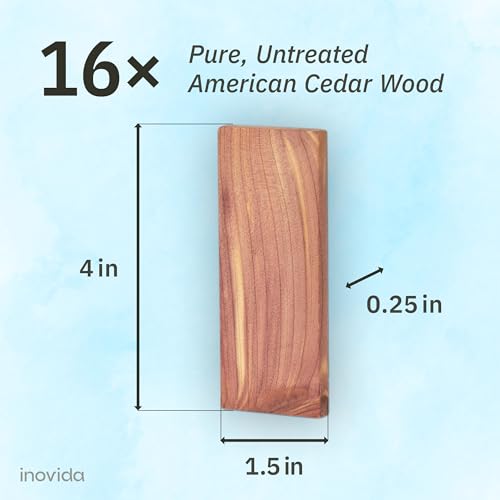 Cedar Wood Blocks – Natural Freshener for Clothes & Storage – 16 Pack