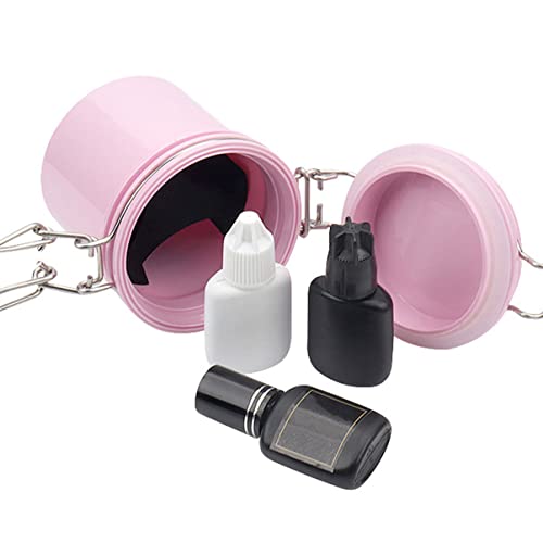 Beaupretty Pink Lash Glue Storage Tank Leak-Proof Container for Lash Extensions - 1pc