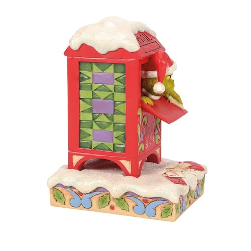 Dr. Seuss Grinch Figurine Peeking Out of Mailbox - Jim Shore 6 Inch Holiday Decor