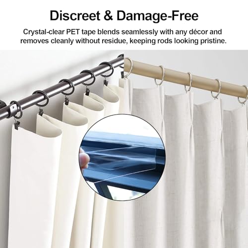 Smooth Curtain Gliding Tape - 118 IN Drapery Ring Tape