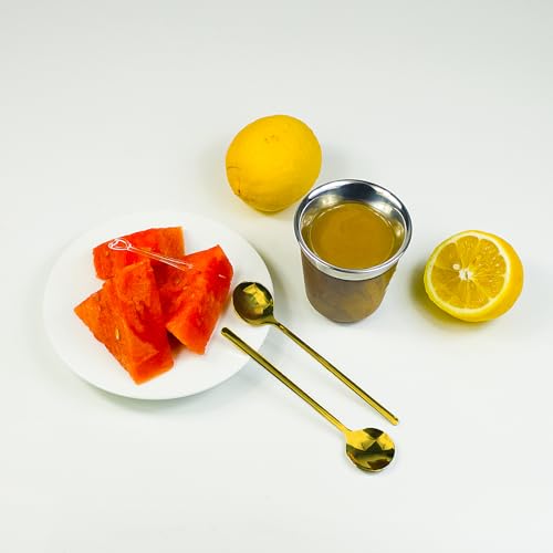 VIKVIM 5-Pack Stainless Steel Espresso Spoons - 5.3" Gold & Silver