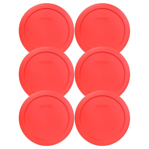 Pyrex 7201-PC Red Food Storage Lids 4-Cup, 6-Pack - Made in USA