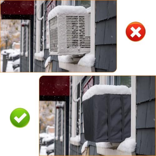Demao Waterproof 600D Oxford Air Conditioner Cover for Window Units (17Wx12Dx13H)