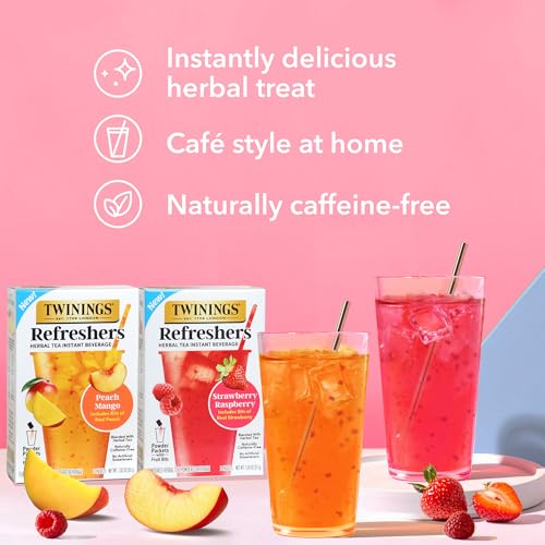 Twinings Strawberry Raspberry Refreshers, Herbal Tea Instant Beverage