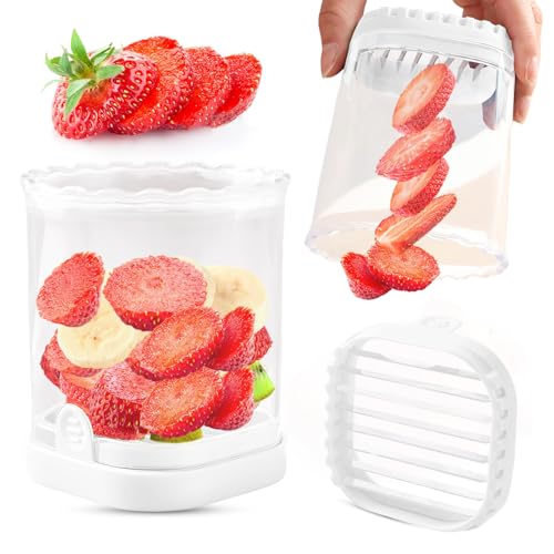 COKSDUPID White Strawberry Slicer - 8-Blade Detachable Cutter
