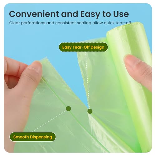 QIXINNET 2-4 Gallon Biodegradable Small Trash Bags, 100 Count, Leak-Proof