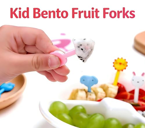 10-Pack Animal Shaped Food Picks for Kids - Reusable Fruit Forks