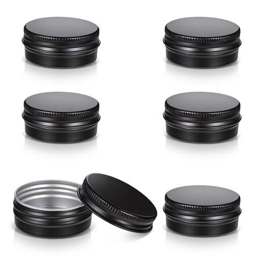 Tweruna 6 Pack 1/2 Oz Aluminum Tin Jars with Screw Lids