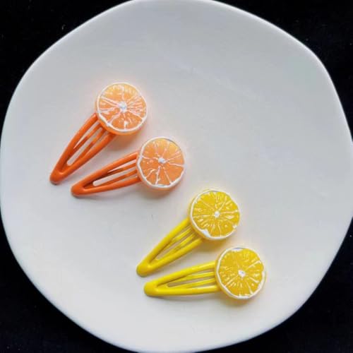 GANPUB 2 Pcs Orange Slice Snap Hair Clips for Women and Girls
