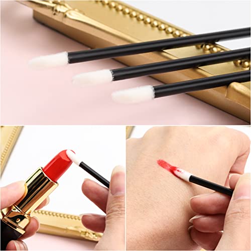 BTYMS 100-Piece Disposable Lip Gloss Applicators & Lint-Free Doe Foot Wands