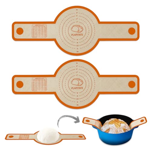 PLAPITATE Silicone Bread Sling for Dutch Oven - 2 Pcs Orange Set