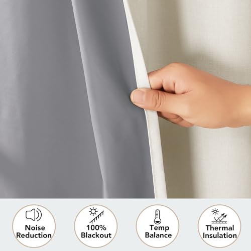 Deconovo Blackout Patio Door Curtains Cream 100x84 Inch - 1 Panel