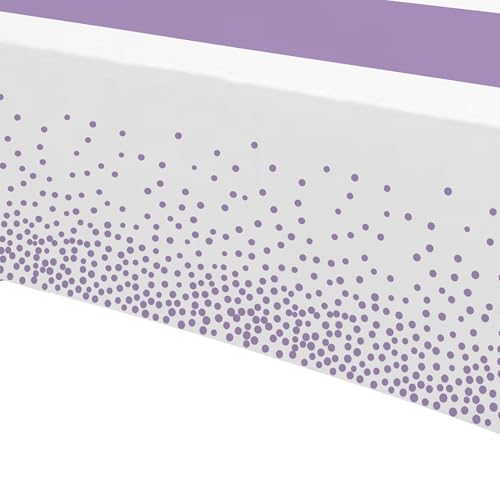 Lavender Purple Party Tablecloth Set - White & Purple Decorations